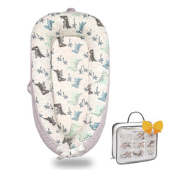 Bubbyhuts Dinosaur World lounger side-pattern close-up shows versatile, switchable designs