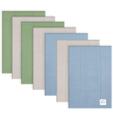 Bublo Baby burp cloths pack front view in green-grey for everyday mess protection