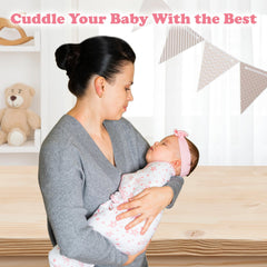 Bublo Baby swaddle rose pink folded for travel and packing.