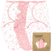 Bublo Baby swaddle rose pink front view pack showcases cozy fit and calm sleep.