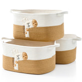 BUBUSUN woven rectangle basket with handles for tidy shelves and everyday organization.