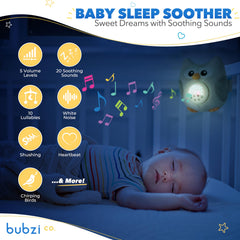 Bubzi Co owl night light projection for tranquil bedtimes.