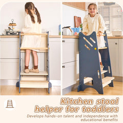 BUDDGO tower with three adjustable heights to grow with your child