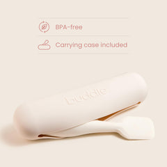 Buddle Paddle Pal being wiped clean after use for hygienic diaper care.