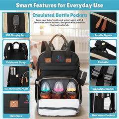 Buddy Bear USB port on diaper bag for on-the-go device charging