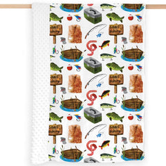 Buerhanerry Gone Fishing blanket back dotted backing adds gentle sensory texture