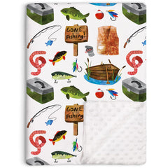 Buerhanerry Gone Fishing blanket front pattern for warm baby naps