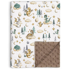 Buerhanerry Dragon Baby Blanket dragon-pattern front keeps baby cozy during naps.