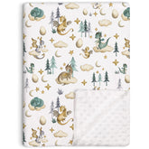 Buerhanerry Dragon blanket front view highlights soft minky fabric for cozy nights.