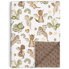 Buerhanerry Dragon blanket front view with dragon pattern for cozy daytime naps.