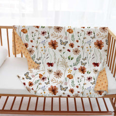Buerhanerry Loyoot Wildflower blanket size 30x40 for crib or stroller.