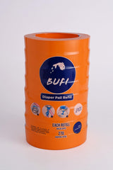 Bufi diaper pail refill 8-pack demonstrating convenient waste management and odor control