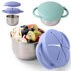 Bufilea toddler snack cups base in stainless steel for durable daily use.