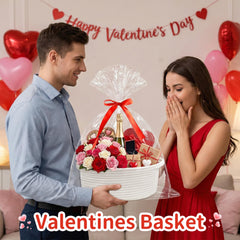 Bufims rope basket with reinforced handles folds flat for storage.