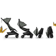 Bugaboo Butterfly 2 adjustable footrest supports growing legs on long trips.