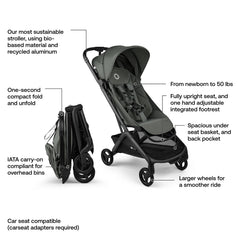 Bugaboo Butterfly 2 ergonomic seat provides comfort for a growing child.