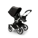 Bugaboo Donkey 5 Mono side view demonstrates slim profile for easy doorway navigation.