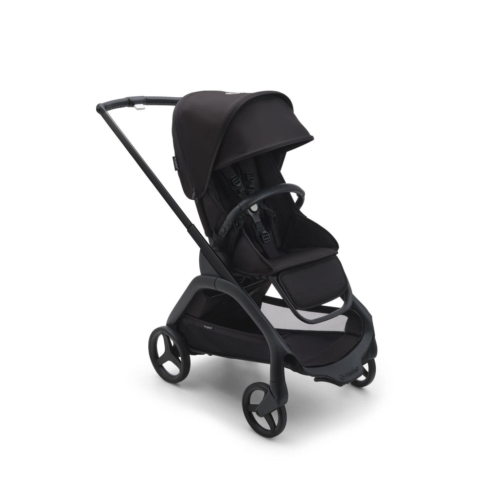 Bugaboo Dragonfly folding action shows quick, compact city-ready folding for busy days.