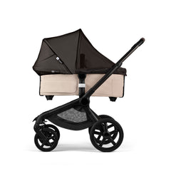 Bugaboo mosquito net close-up shows breathable mesh for baby comfort