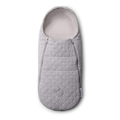 Bugaboo newborn inlay footmuff front view keeps baby warm in stroller.