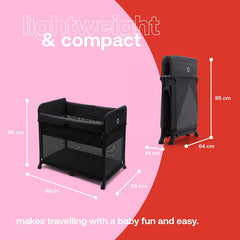 Bugaboo Stardust bassinet view with zip-in design for interaction.