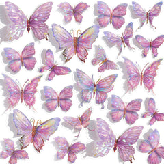 Buiory 3D butterflies wall decor pink set for vibrant kids’ room accents.