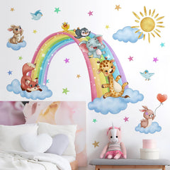 Buiory rainbow clouds wall sticker sheet brightens walls with playful watercolor charm.