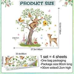 Buiory woodland animal wall decals brighten a baby room scene with playful characters.