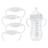 BULGILIA bottle handles attached to Philips Avent Natural 4oz bottle aid early self-feeding.