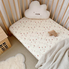 BuLuTu 100% cotton muslin crib sheets, soft and breathable for baby nights
