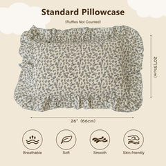 BuLuTu blue floral pillowcase for toddlers offers gentle skin-friendly daily use.