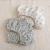 BuLuTu blue flower crib sheets two-pack for standard crib provide breathable softness.