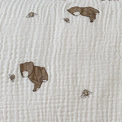 BuLuTu cartoon bear pillowcase in 26x20 fits standard kids beds with easy care.