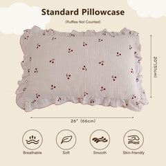 BuLuTu pillowcase ruffle edge detail highlighting playful design