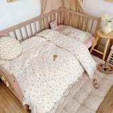 BuLuTu primrose duvet cover closeup highlights soft breathable muslin