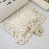 BuLuTu soft cotton kids pillowcase pink floral close-up highlights breathable muslin fabric for gentle sleep.