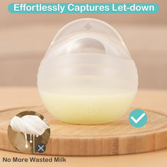 BumbleBee milk collector curved top opening enables easy milk transfer.