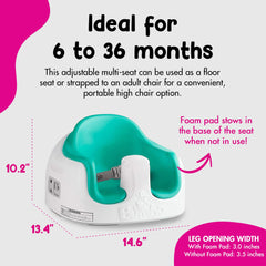 Bumbo 3-in-1 Aqua high-chair-position elevates toddler to family mealtime