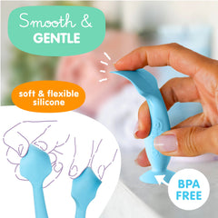 Bumco soft silicone spatula provides gentle diaper cream application.