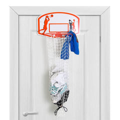 Bundaloo Basketball Laundry Hamper over-the-door backboard adds playful storage and organization.