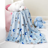 Bunnikins & Clover lightweight plush baby blanket; overall view for cozy nap time.