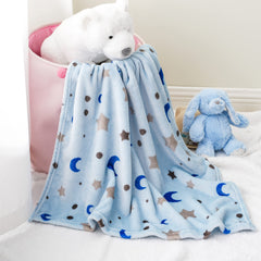 Bunnikins & Clover lightweight plush baby blanket; overall view for cozy nap time.