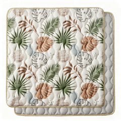 Bunnikins & Clover folded baby mat for travel-friendly storage and quick setup.