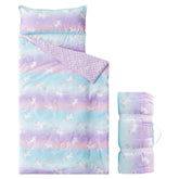 Bunnikins & Clover nap mat rolled up for compact daycare storage