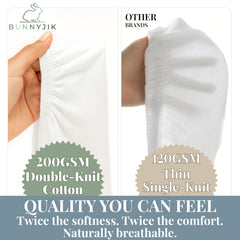 Bunnyjik GOTS organic bassinet sheet fits oval and rectangle pads securely