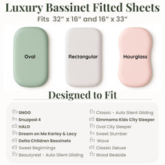 Bunnyjik GOTS organic bassinet sheet oversized design reduces shrinkage after washing