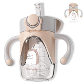 Bunnytoo Baby Sippy Cup weighted straw angled-use demonstrates on-the-go hydration.