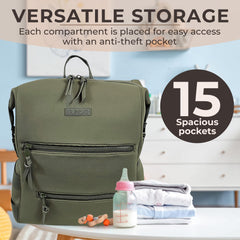 BUNSO Baby minimalist backpack diaper bag with unisex style.