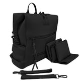 BUNSO Baby neoprene diaper bag front view—organized pockets for quick outings