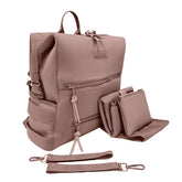 BUNSO Baby neoprene diaper bag front view with quick-access pockets for on-the-go parents